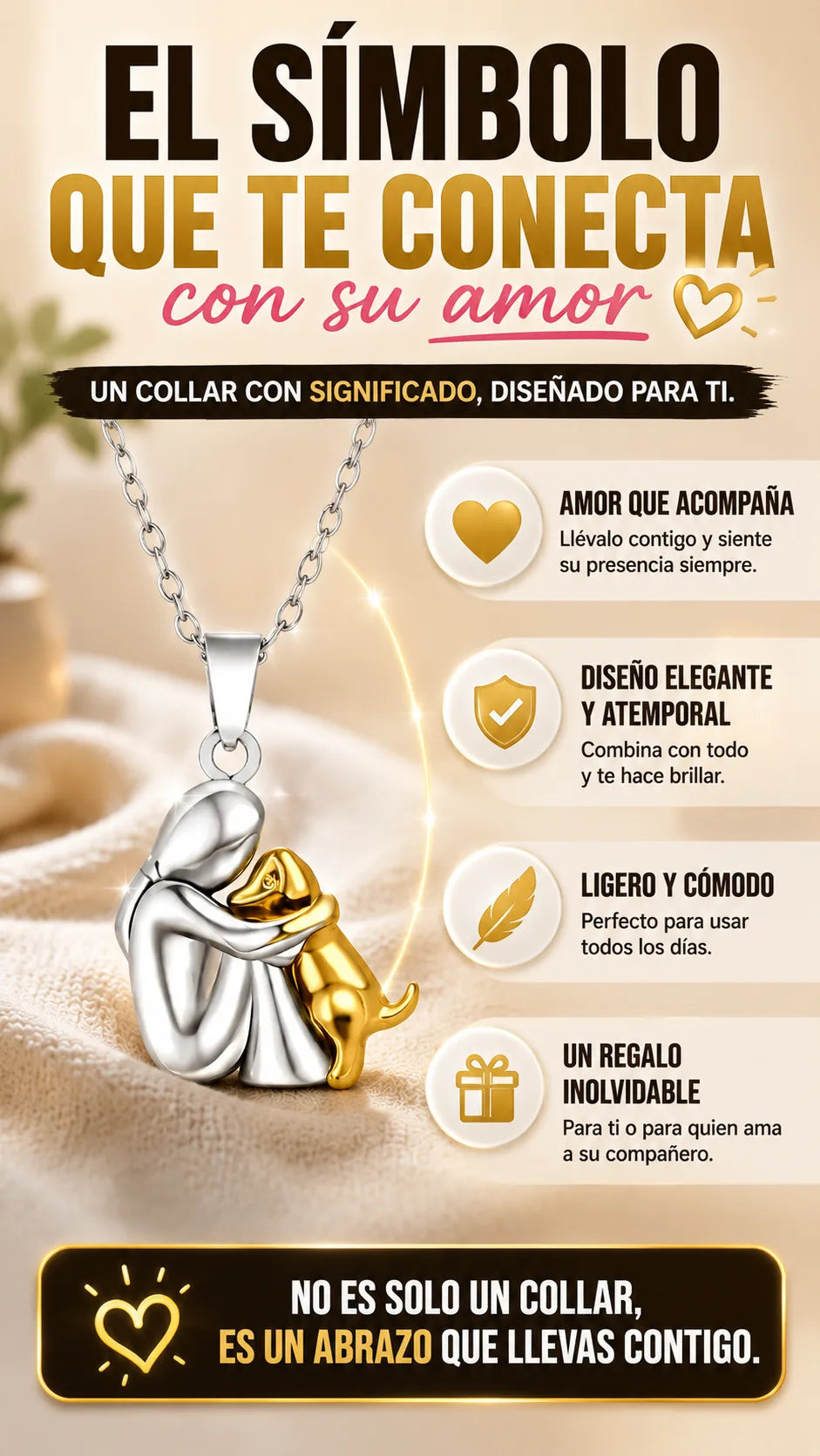 Beneficios emocionales y diseño del Collar Abrazo Eterno