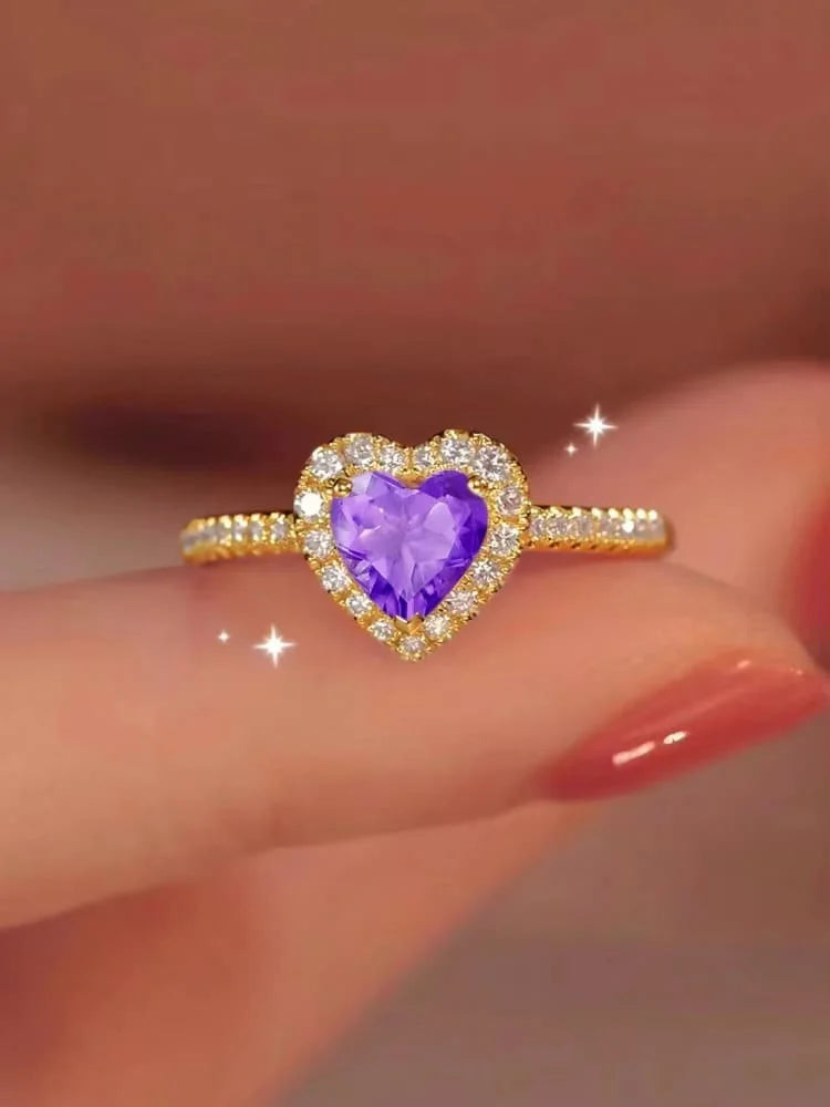 Anillo Corazon de Cristal