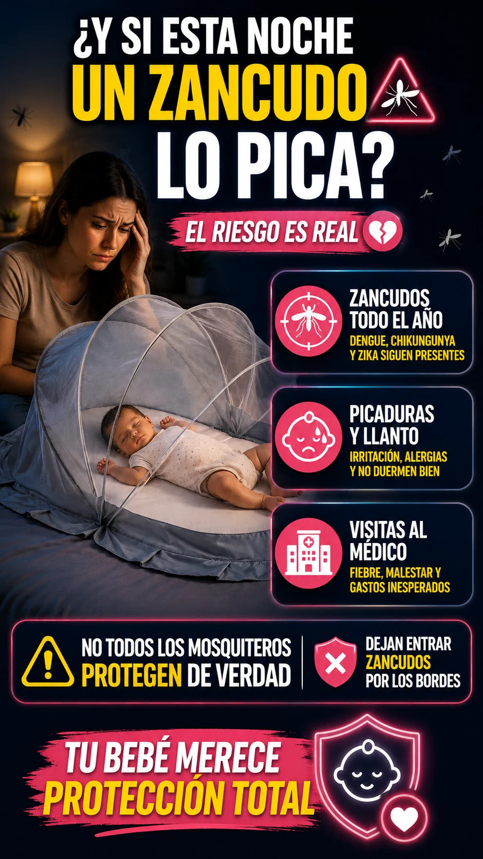Riesgo de zancudos picaduras y visitas al medico para bebes