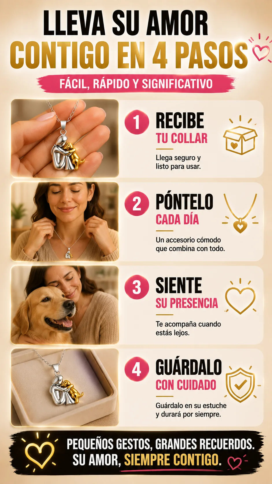 Cuatro pasos para usar y cuidar el collar