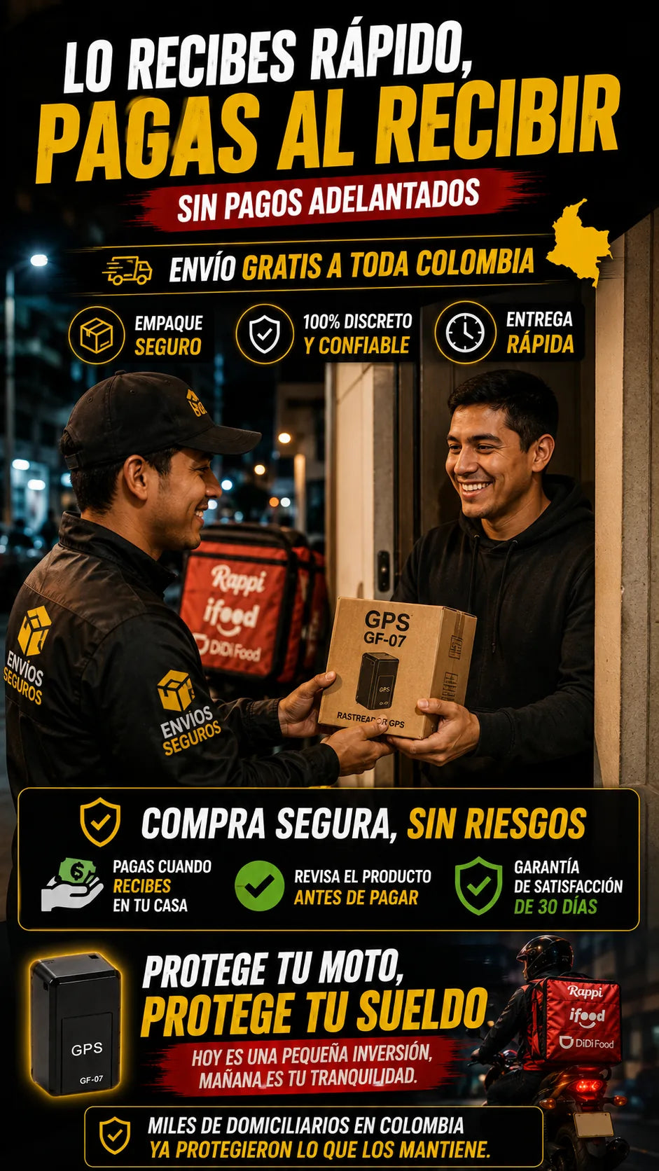 Entrega y pago contra entrega del GPS GF-07