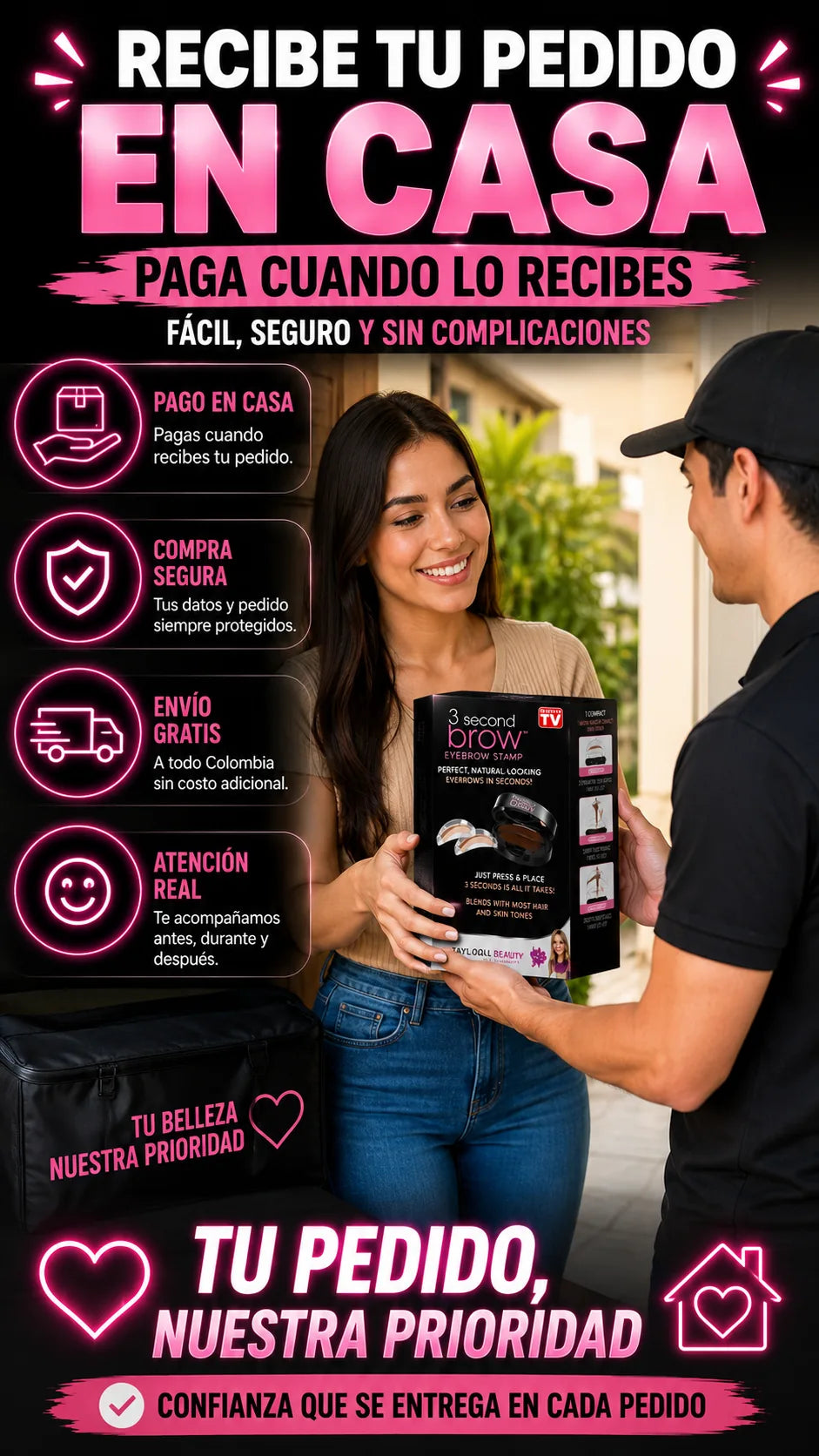 Recibe el sello para cejas en casa y paga cuando lo recibes