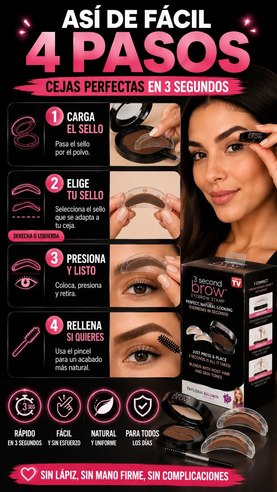Cuatro pasos para aplicar el sello para cejas