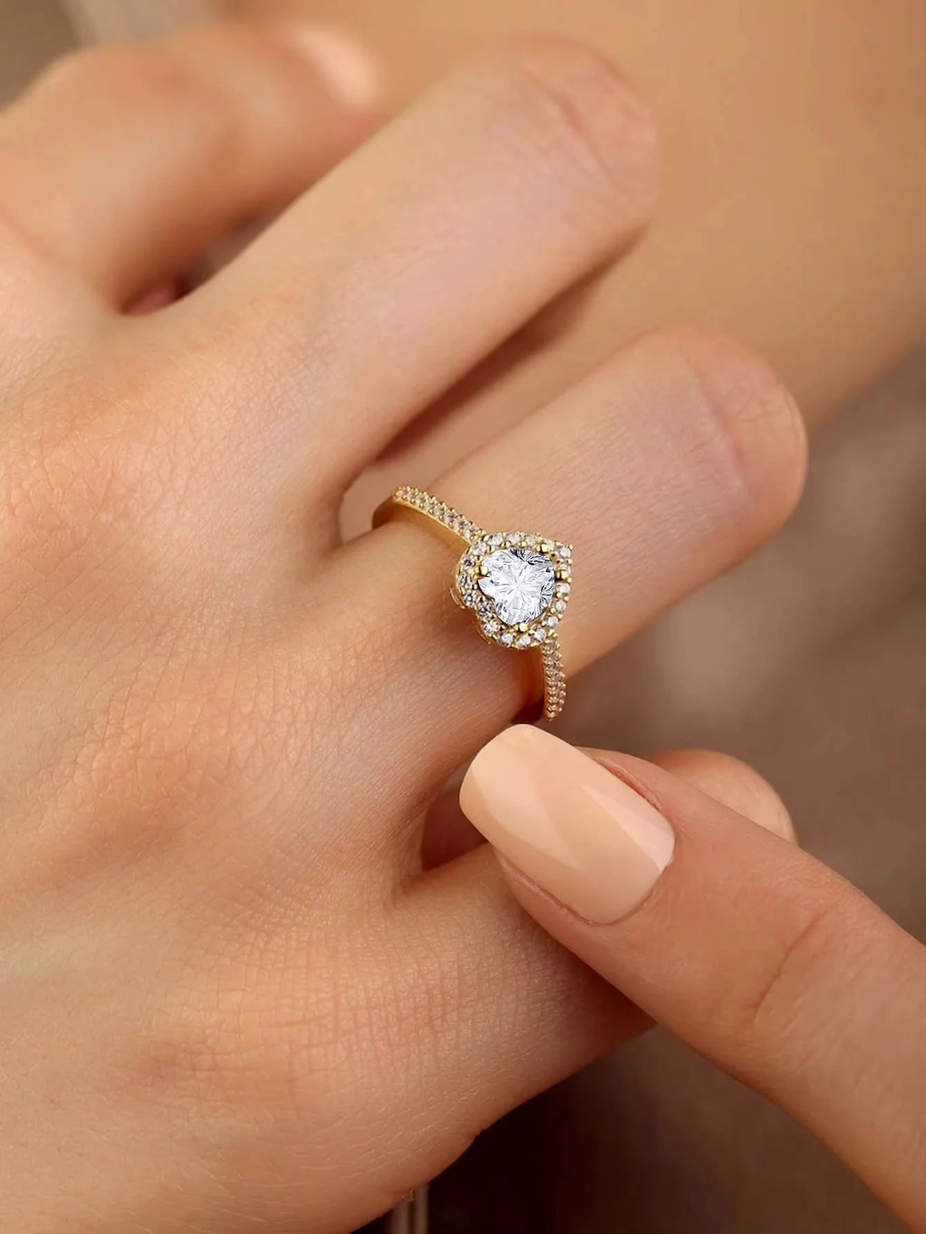 Anillo Corazon de Cristal