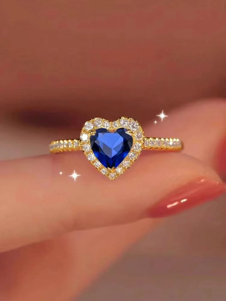 Anillo Corazon de Cristal