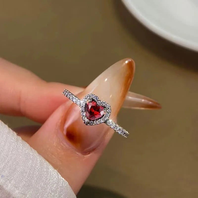 Anillo Corazon de Cristal