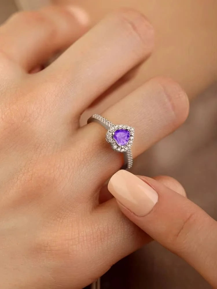 Anillo Corazon de Cristal