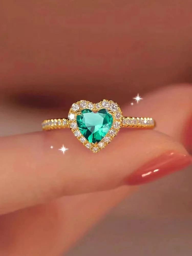 Anillo Corazon de Cristal
