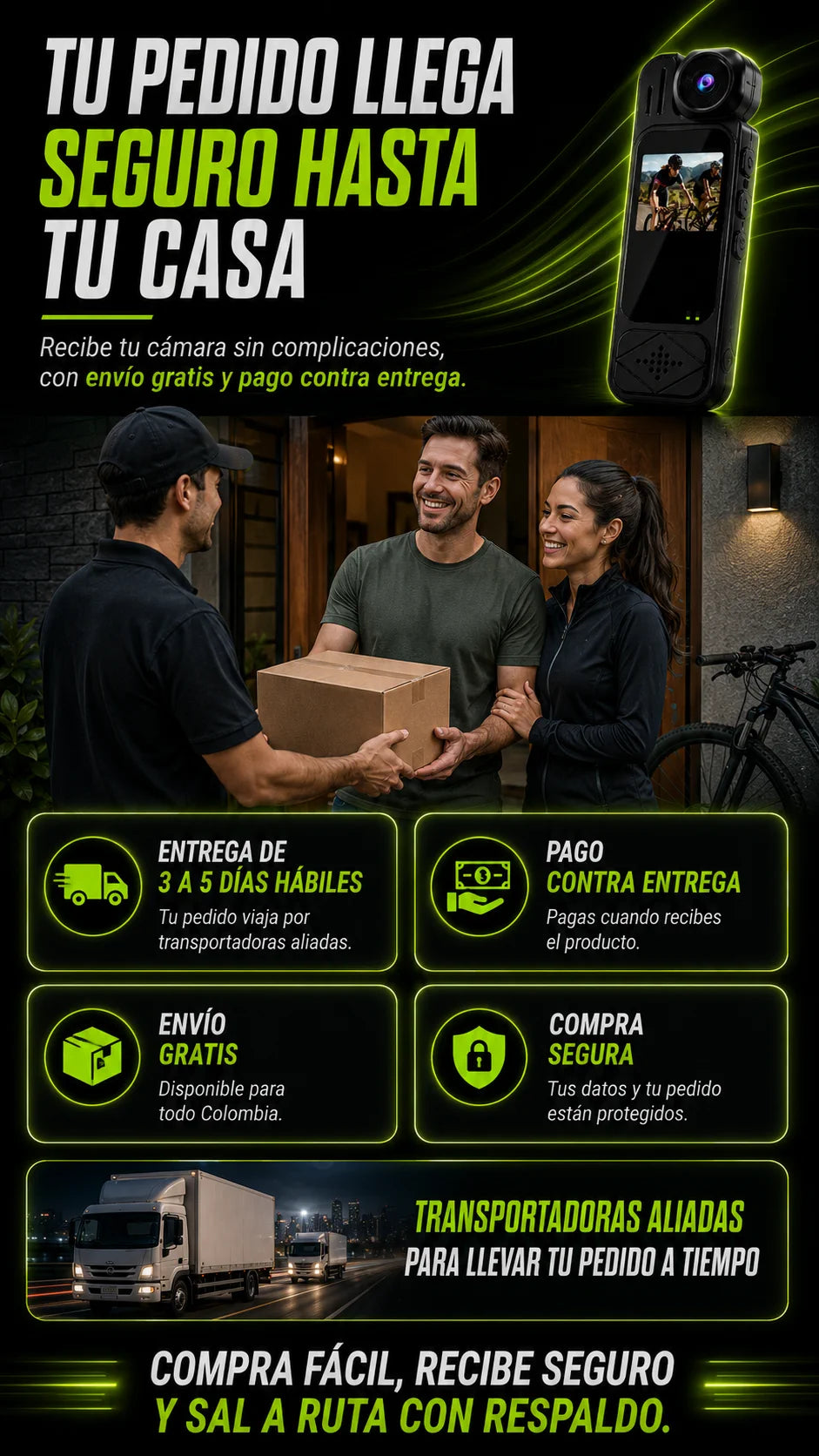 Pedido seguro hasta tu casa con pago contra entrega
