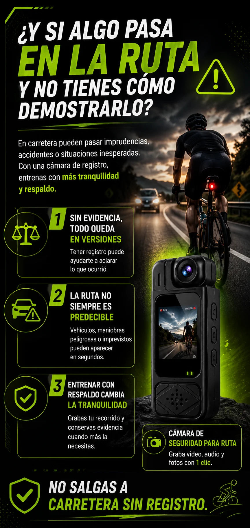 Salir a carretera sin registro de lo que puede pasar