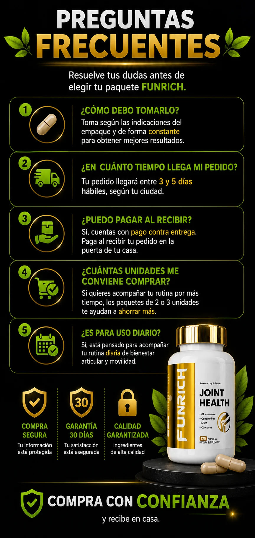 Preguntas frecuentes sobre Funrich Joint Health