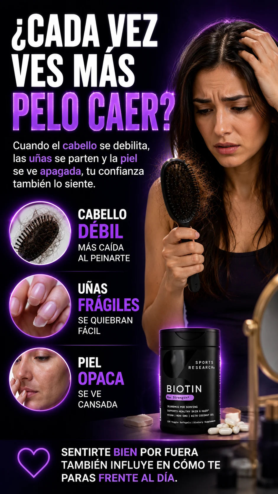 Cuando ves mas pelo caer tu confianza tambien se siente afectada