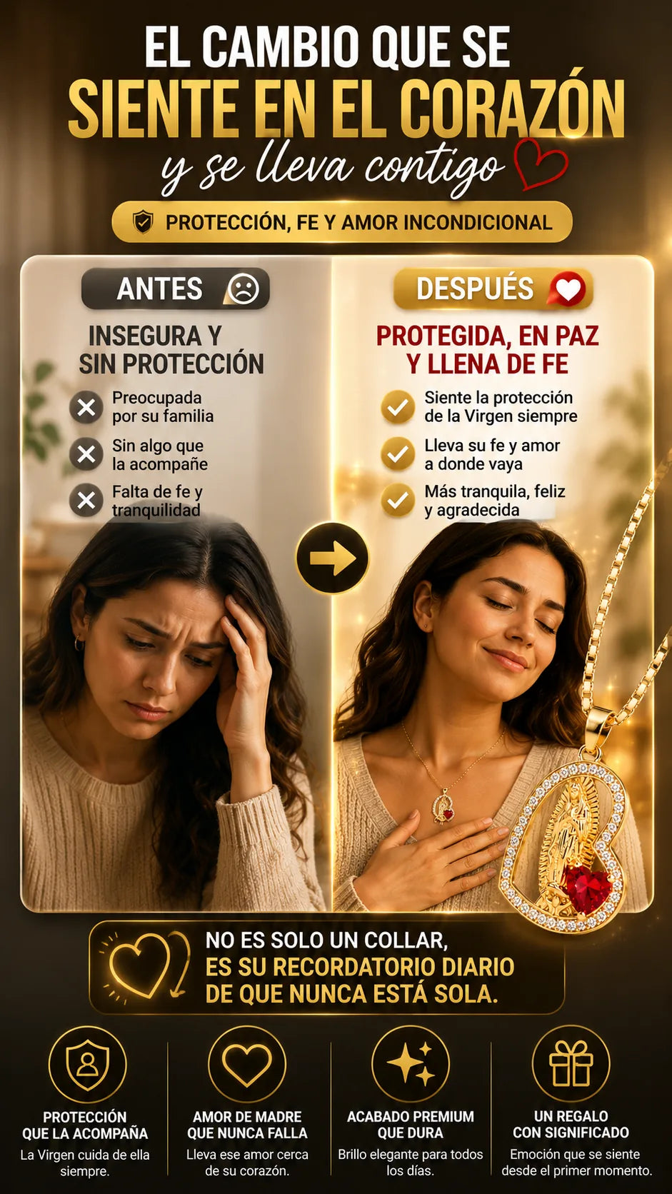 Antes insegura y despues protegida en paz y llena de fe