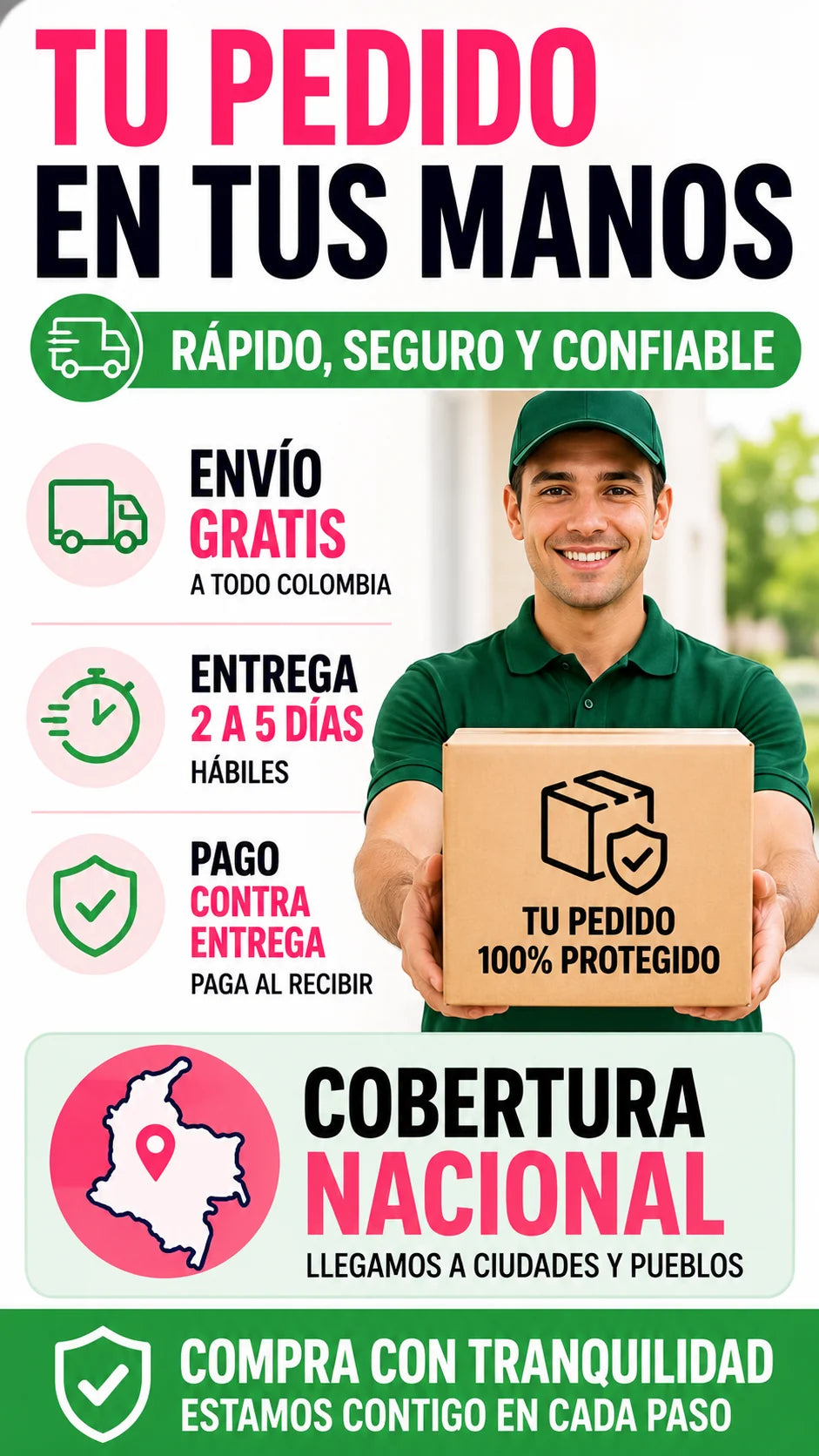 Pedido rapido seguro y confiable con pago contra entrega