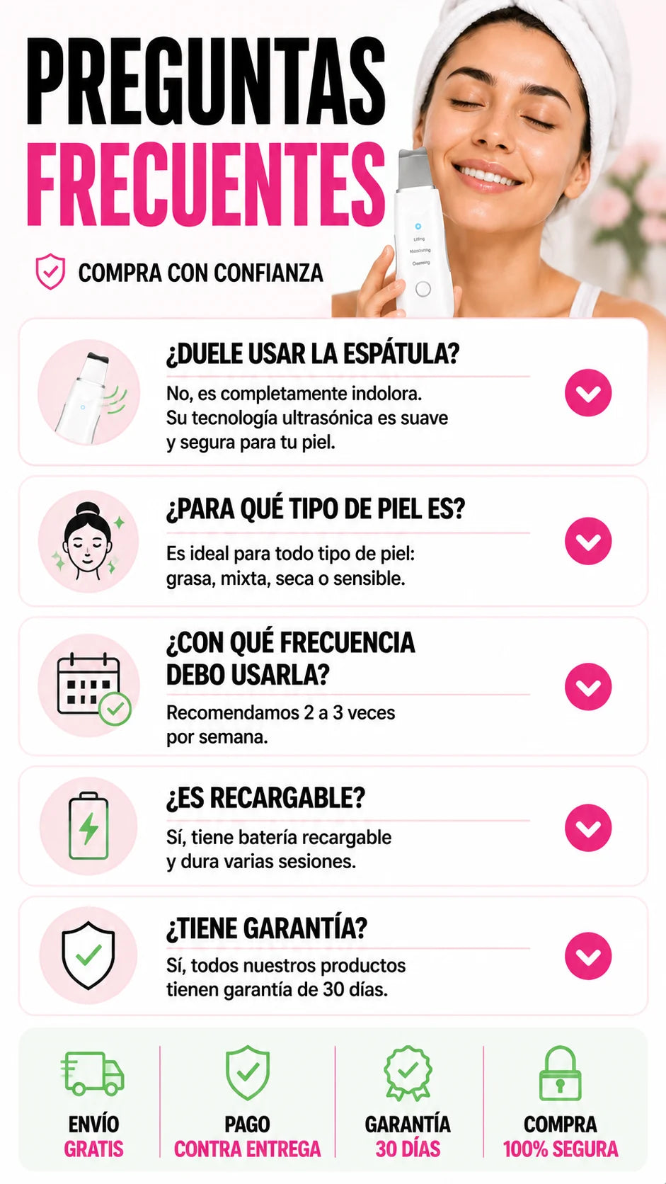 Preguntas frecuentes espatula facial ultrasonido