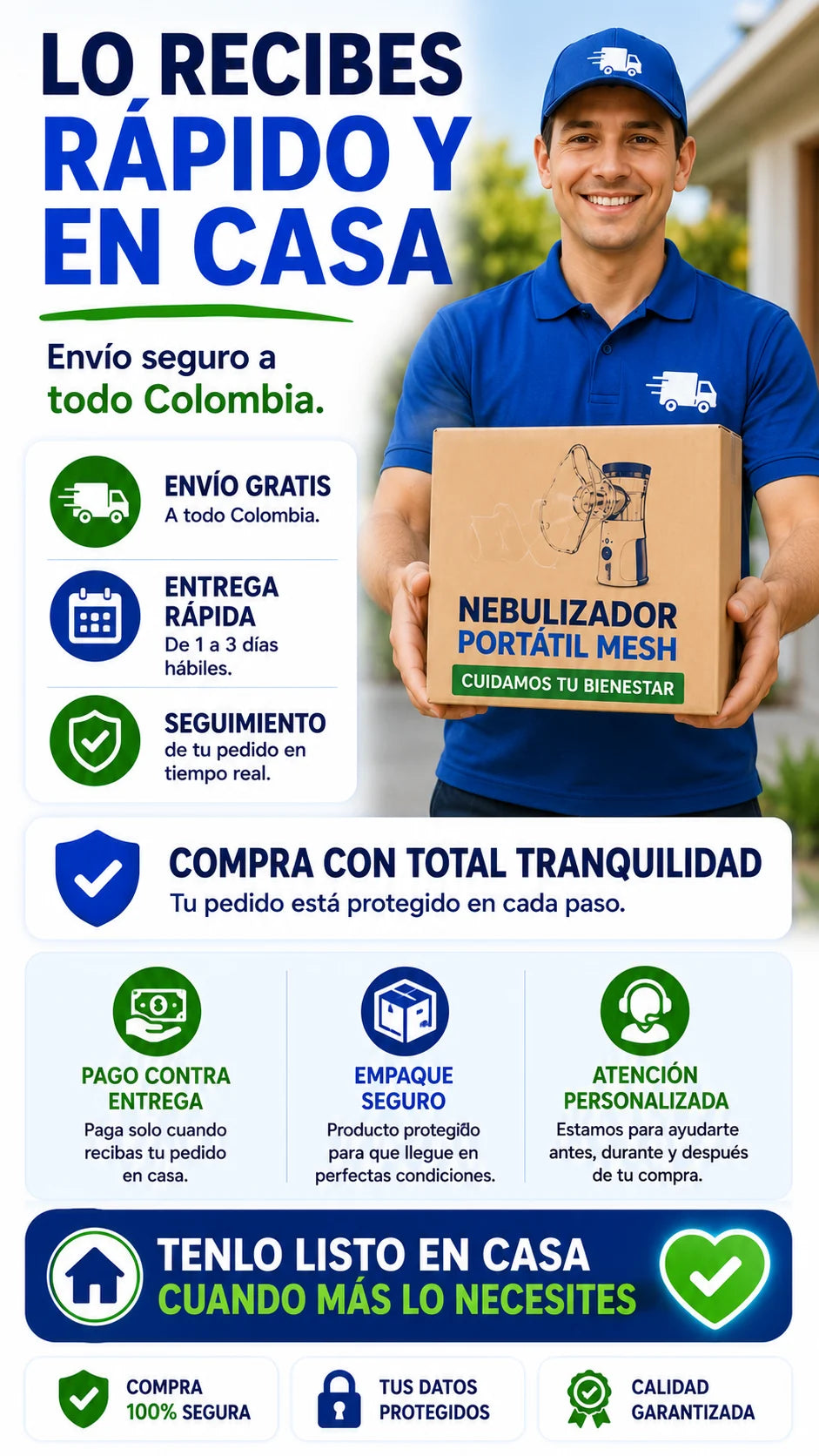 Recibe el nebulizador portatil rapido en casa con pago contra entrega