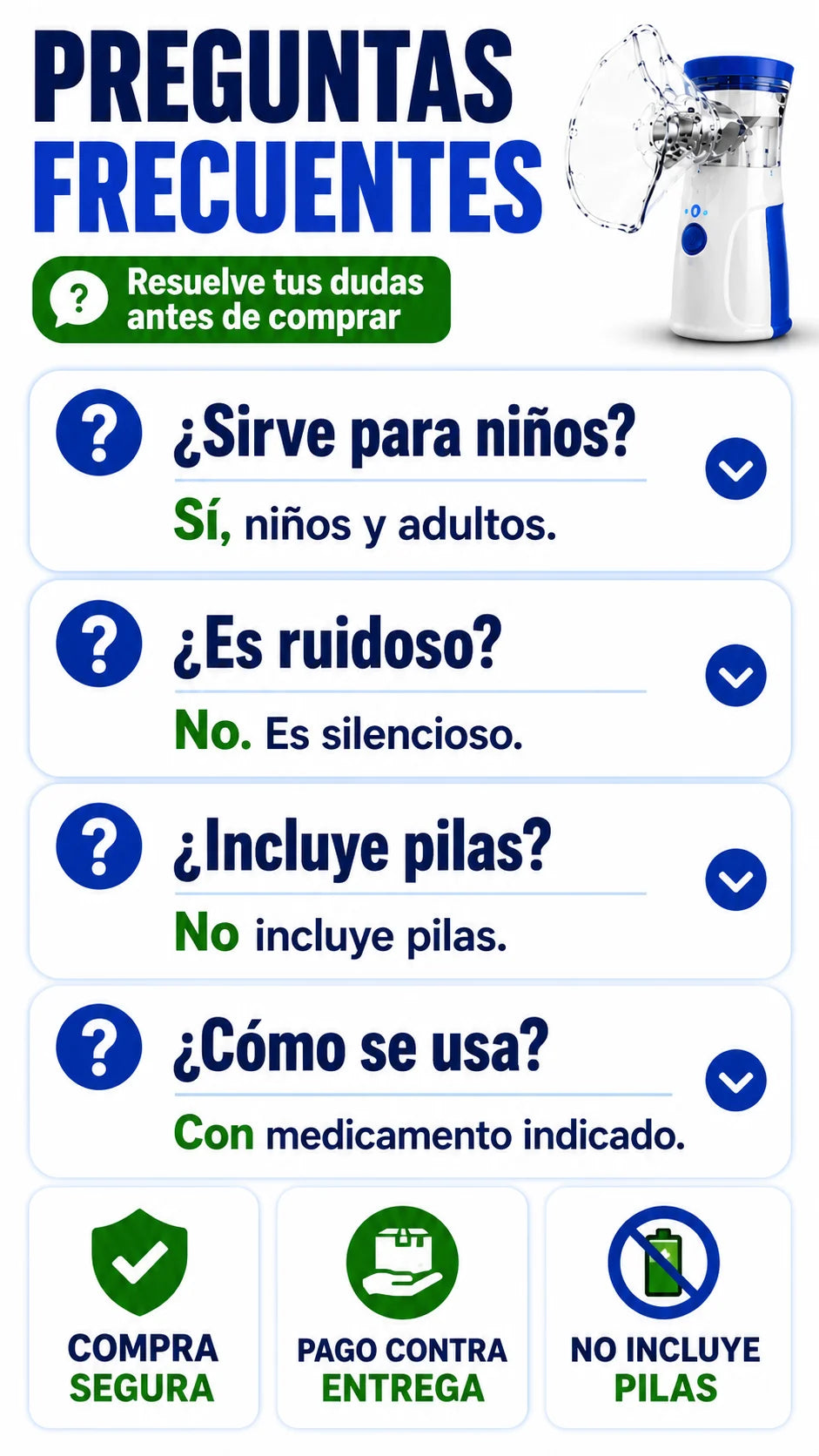 Preguntas frecuentes sobre el nebulizador portatil