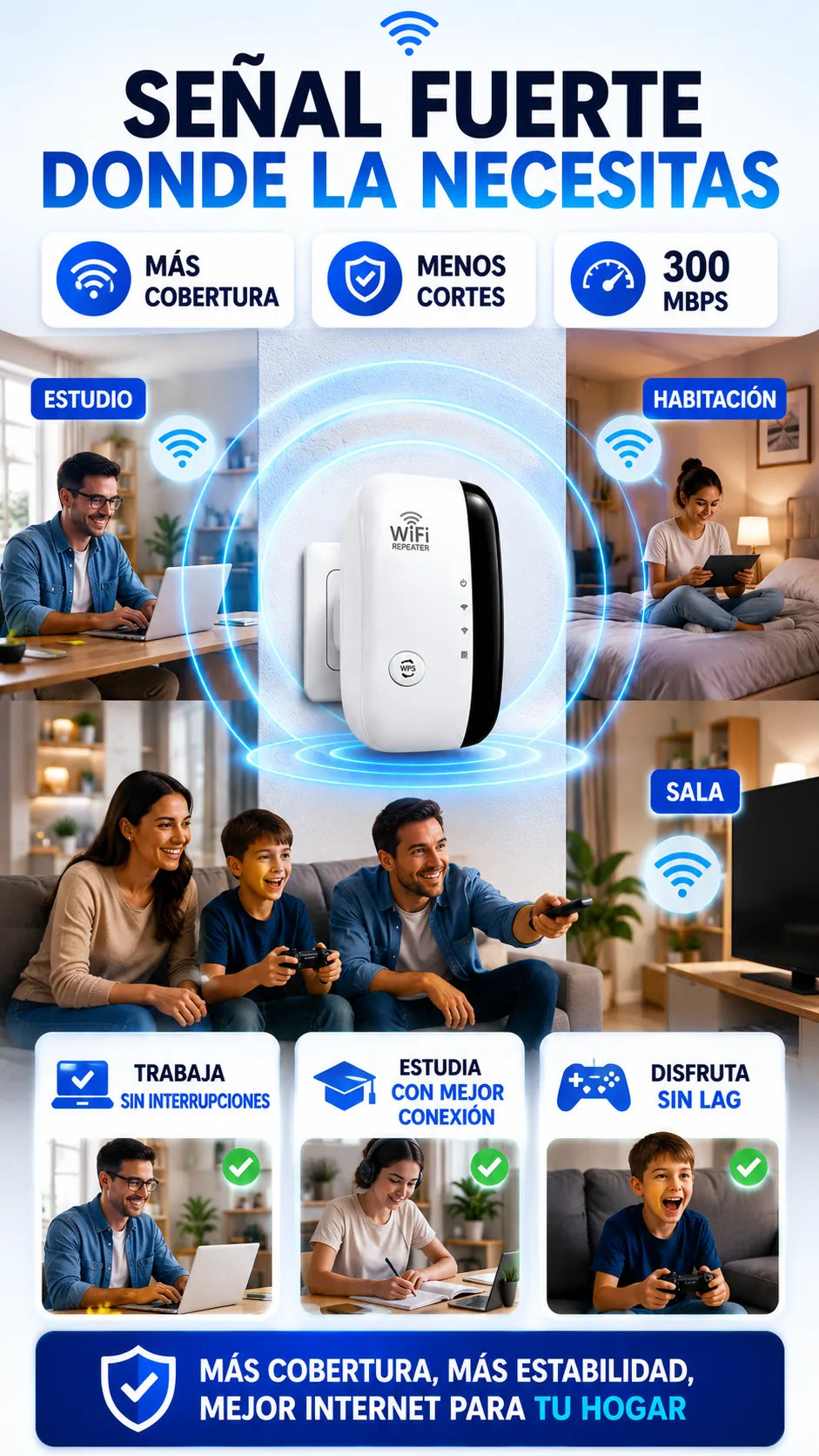 Senal fuerte donde la necesitas con mas cobertura y menos cortes